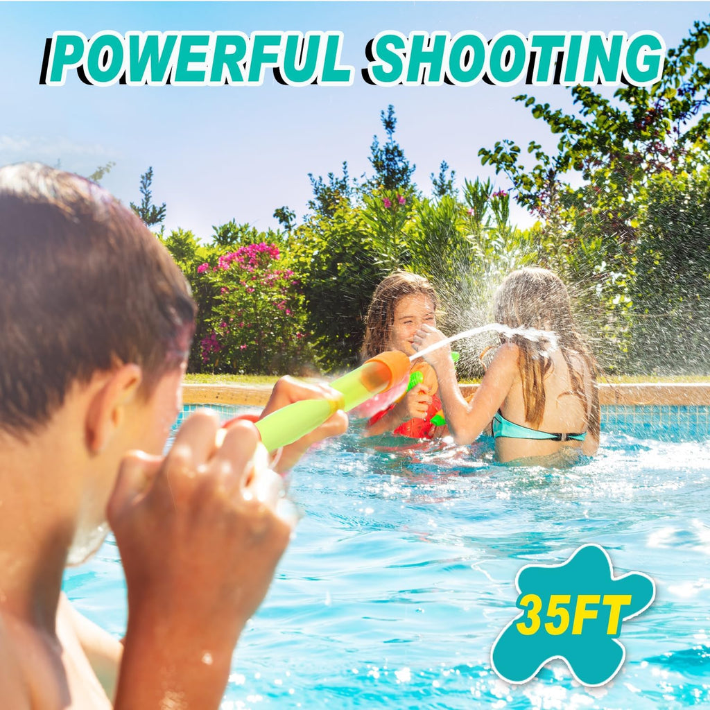 Water Soaker Blaster, 16 Pack Pool Water Guns Bulk, 35 ft Range Squirt Guns for Kids, Water Squirter Shooter for