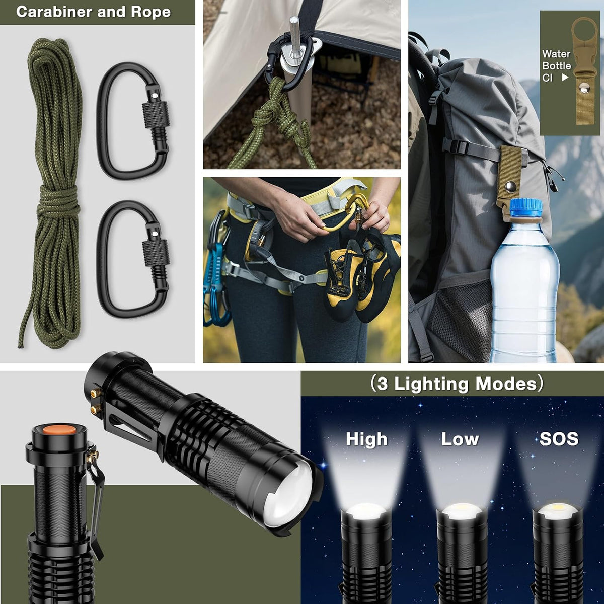 Survival Kits, Hiking and Camping Essentials, Emergency Survival Gear, Gifts for Men, Husband, Teenagers, Cool