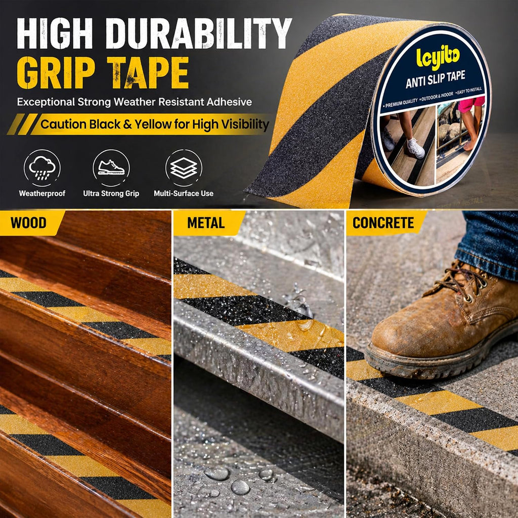 Anti Slip Tape, 4 Inch x 42 Ft Grip Tape for Stairs Outdoor/Indoor, Waterproof Non Skid Roll for Stair Treads Non