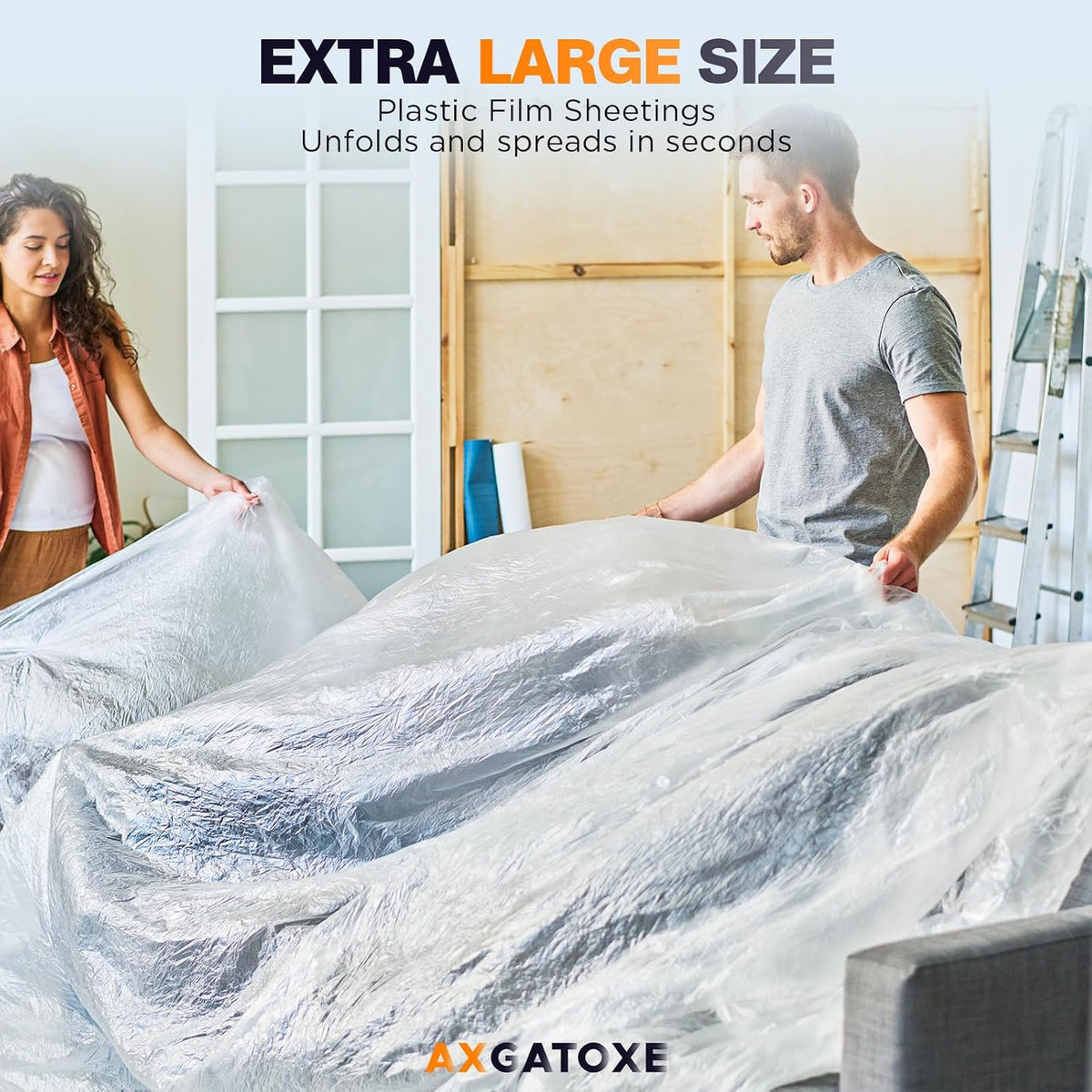 12 x 9 Ft Plastic Drop Cloths for Painting (10-Pack)