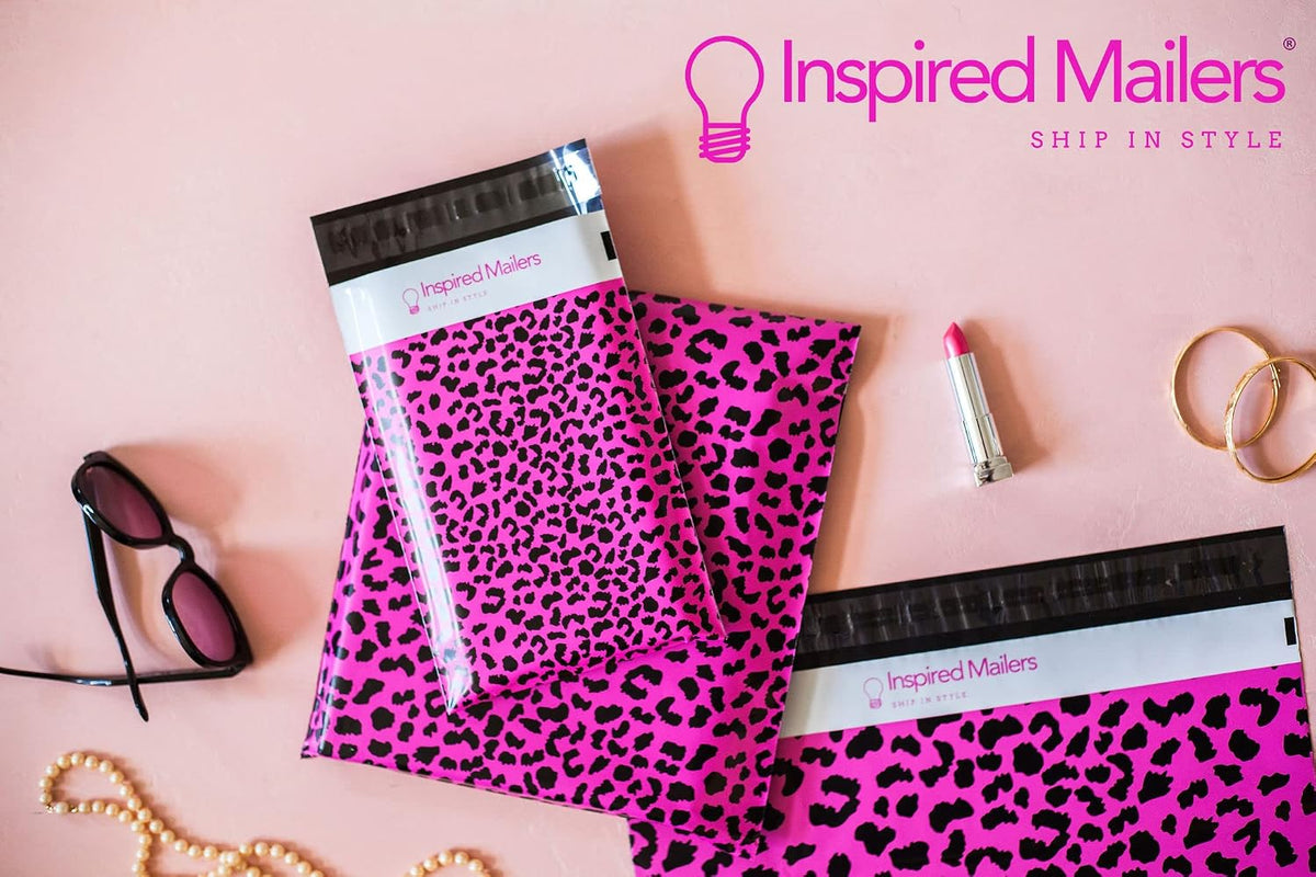 100 Poly Mailers 10x13 - Hot Pink Cheetah -Shipping Bags