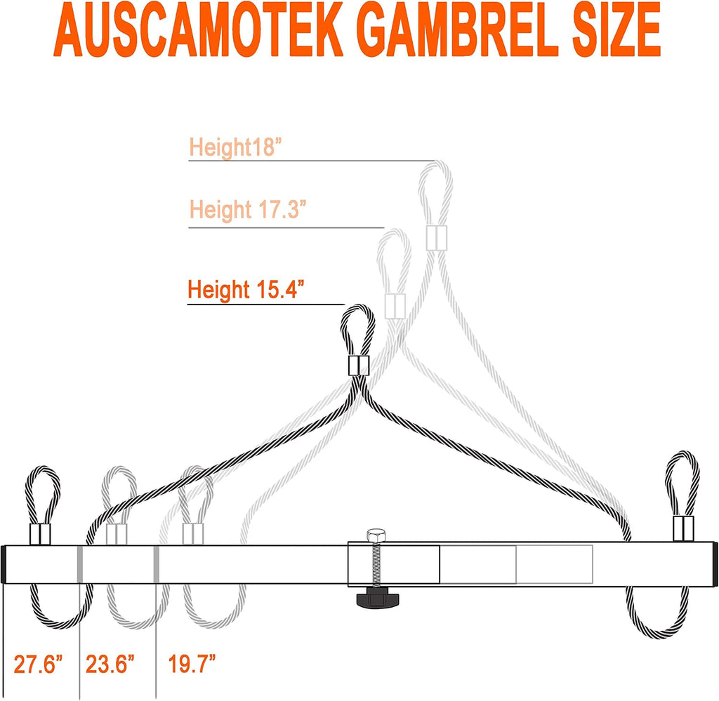 Gambrel for Deer Hoist Truck Hitch Tree Mounted Game Hanger Tripod Stand Lift Pulley System for Hunting Field