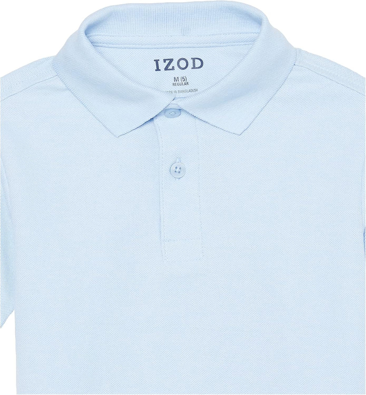 Boys' School Uniform Short Sleeve Polo Shirt, Button Closure, Comfortable & Soft Pique Fabric
