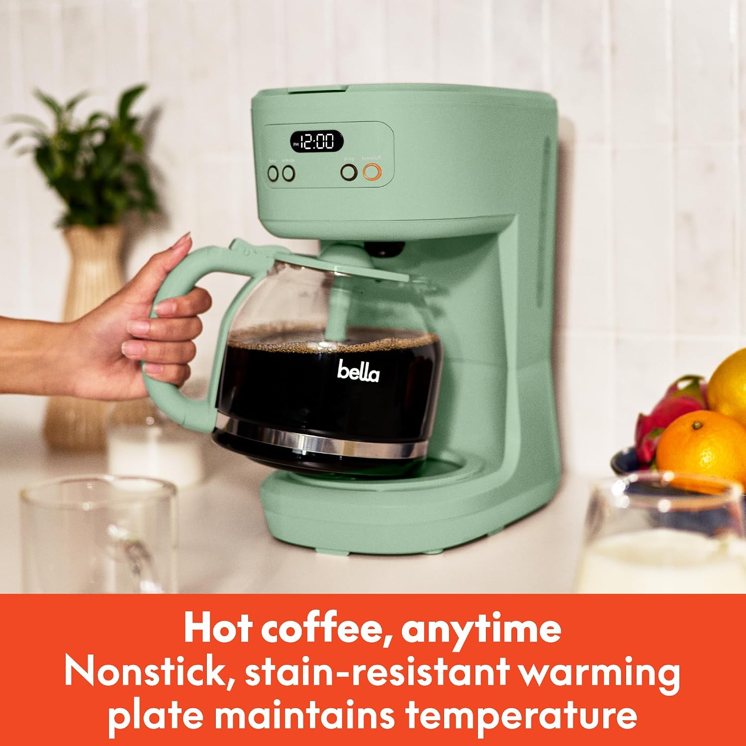 12 Cup Programmable Coffee Marker, Reusable Dishwasher Safe Accessories, Easy LCD diaply, Auto Shutoff, 900 watt
