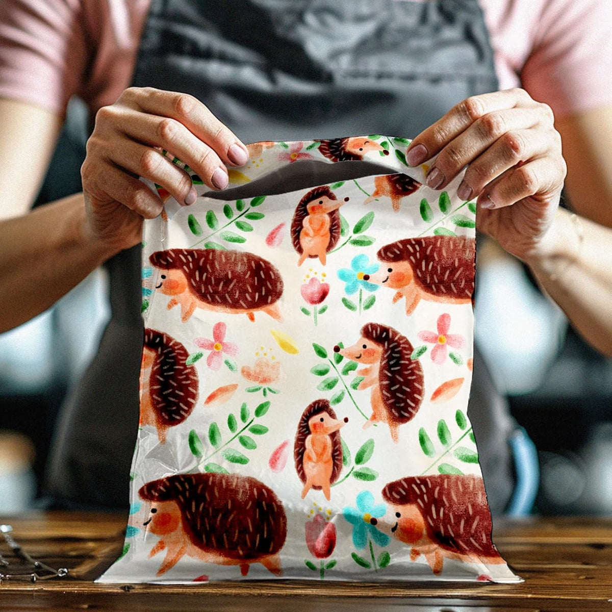 10x13 (100) Hedgehogs Designer Poly Mailers Shipping Envelopes Premium Printed Bags