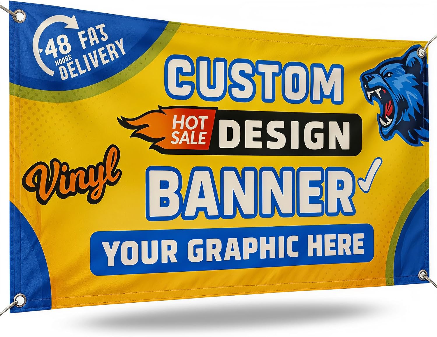 Custom Vinyl Banner, Personalized, Professionally Printed, 8x4 | Personalized, Customizable, Full Color Design