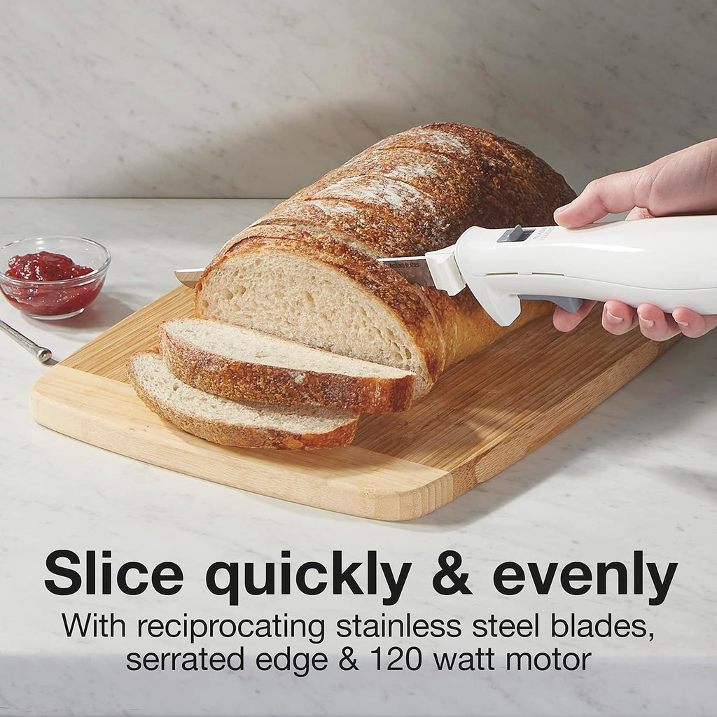 Easy Slice Electric Knife With Serrated Stainless Steel Blade