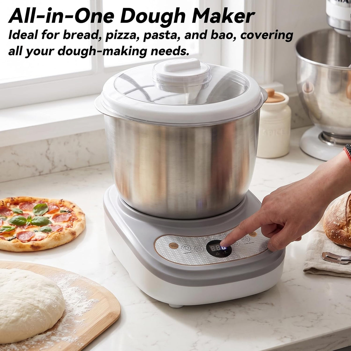 Dough Mixer with Fermentation Function, 5.3Qt Large Capacity Dough Maker for Bread, Pizza & Sourdough, Electric Dough