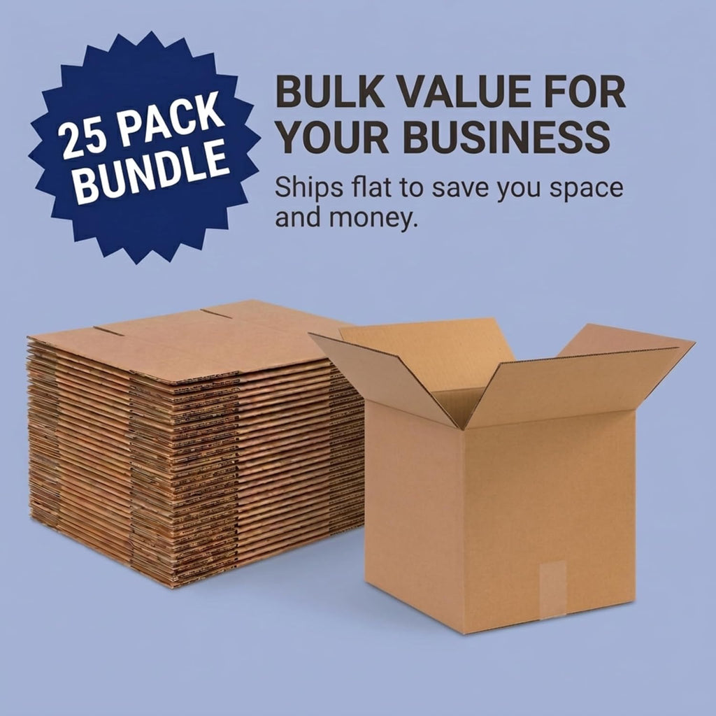 Cube Shipping Boxes 12"L x 12"W x 12"H (25-Pack) - Corrugated Cardboard Box for Moving, Mailing, Packing, Packaging