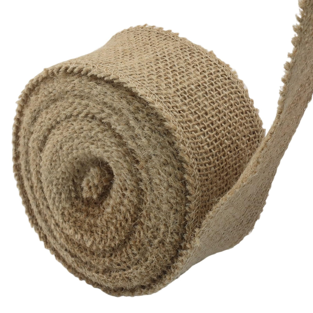 2" Wide Natural Burlap Fabric Roll, 10 Yards Jute Ribbon