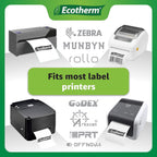 2.25" x 1.25" Thermal Labels | 4 Rolls | 1,135 Labels/Roll | 4,540 Total | fits Zebra, Munbyn, Rollo, Godex, Arkscan