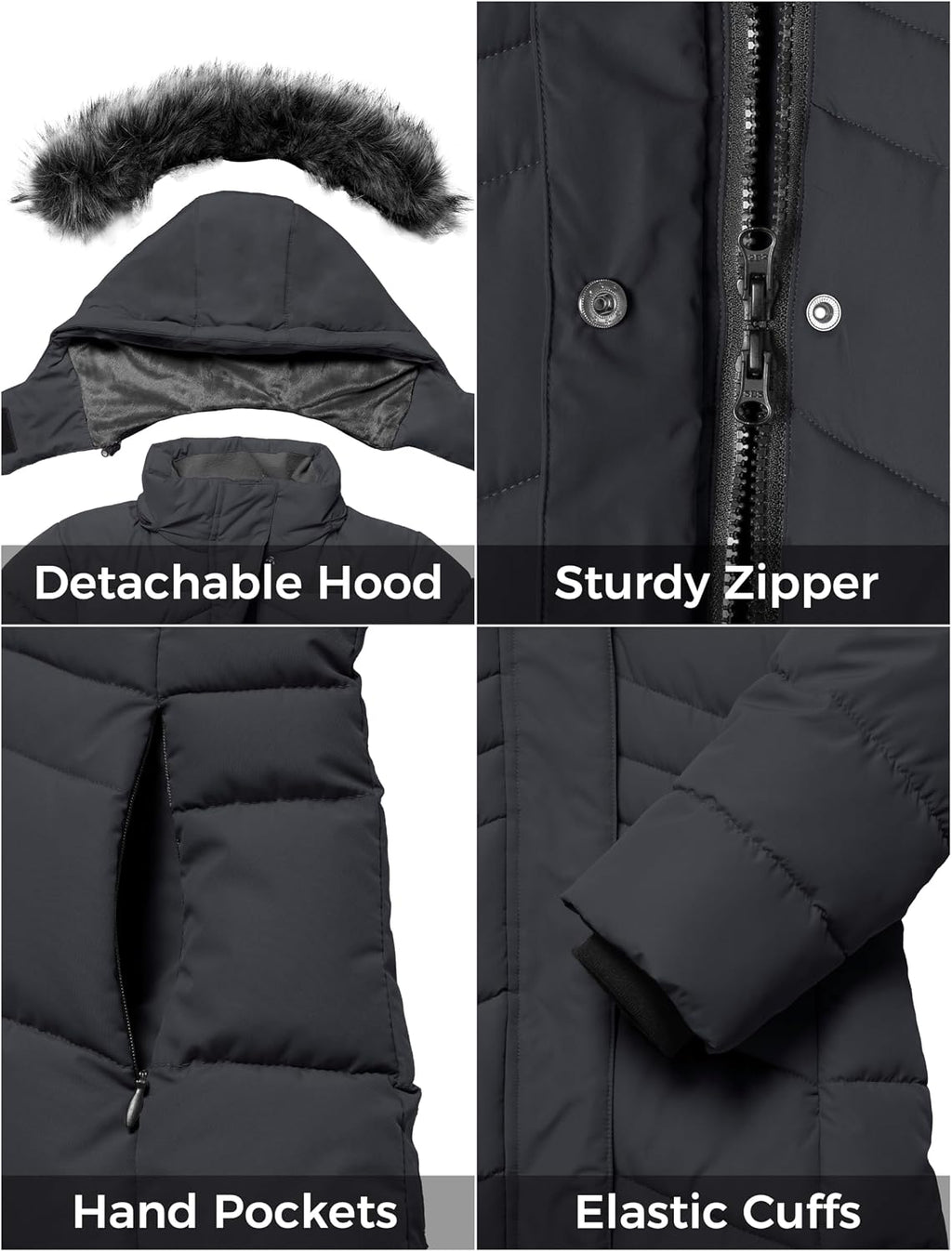 Girls' Winter Coat Insulated Long Quilted Puffer Jacket Snow Parka | Waterproof 5000mm, Soft Fleece Liner, Removable