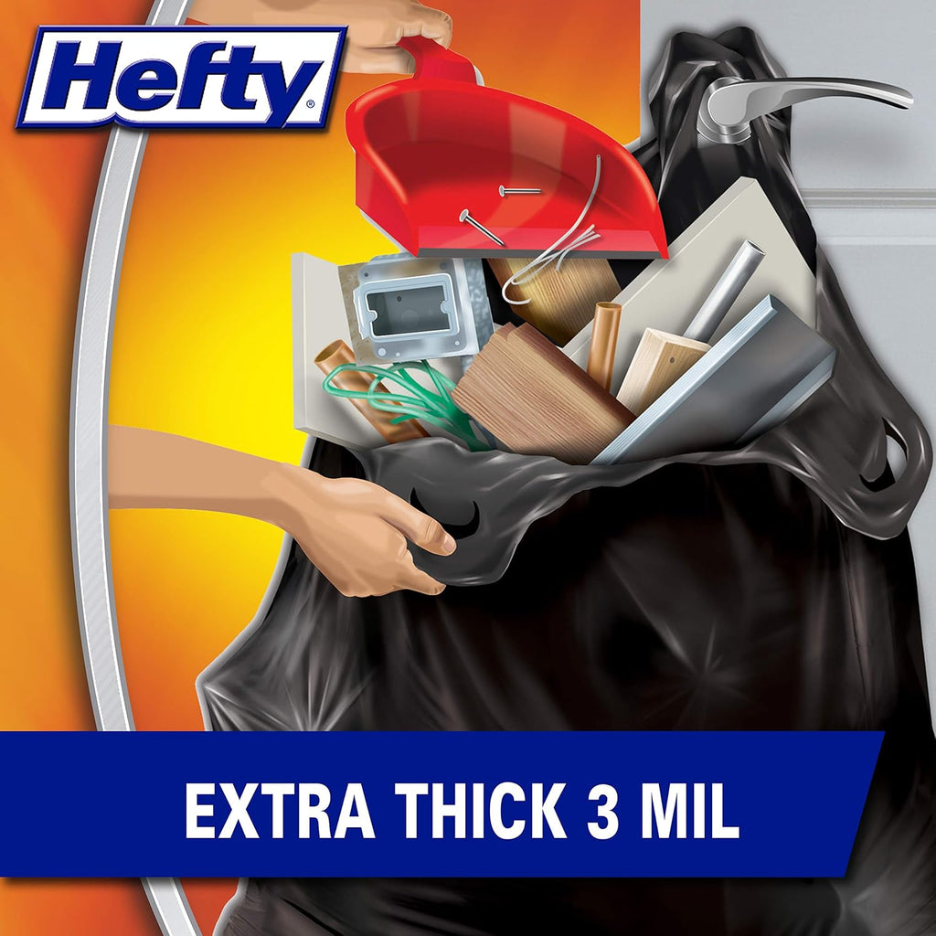 Load & Carry Heavy Duty Contractor Large Trash Bags, 42 Gallon, 26 Count