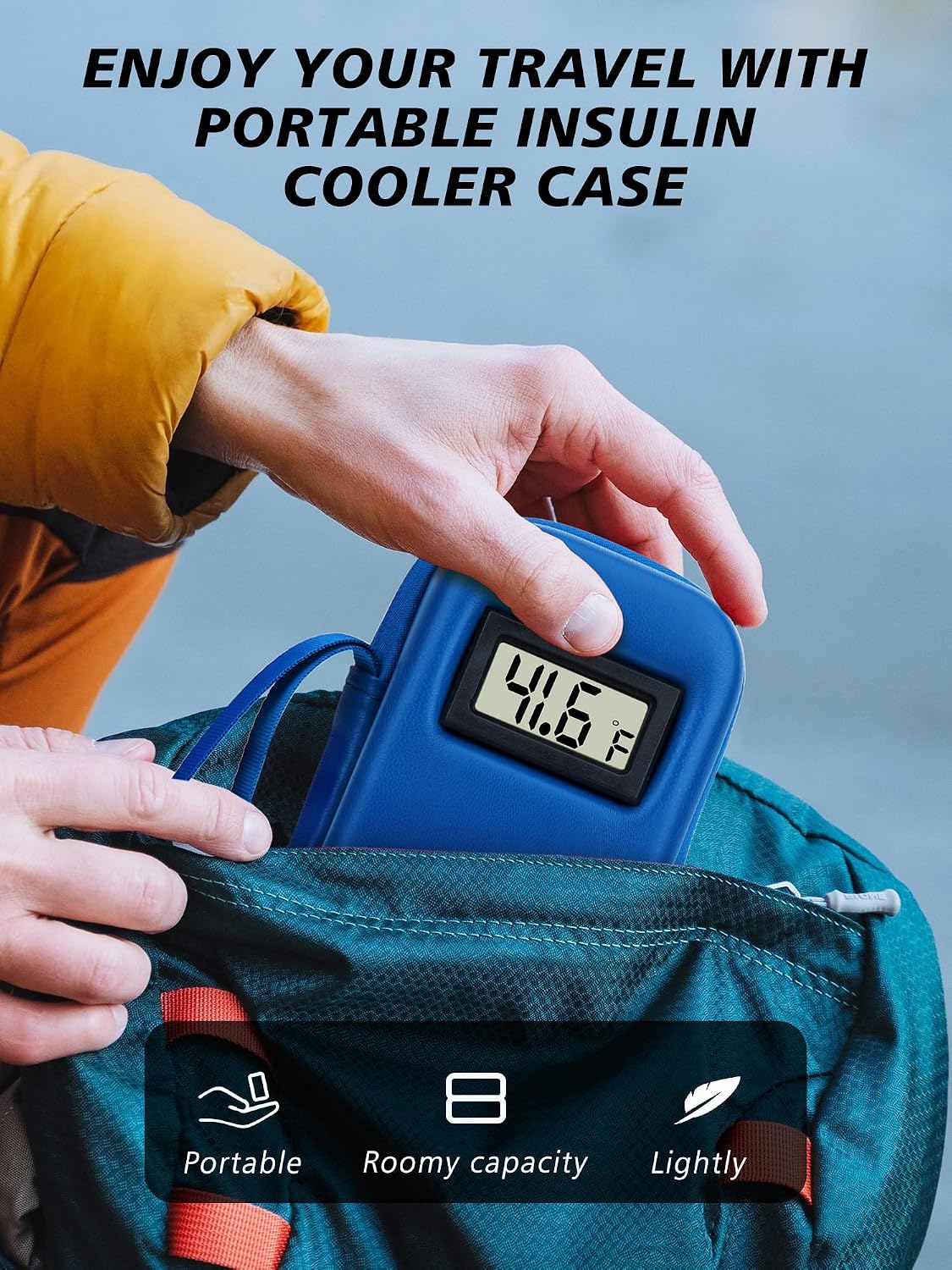 Insulin Cooler Travel Case, Peptide Travel Case with Temp Display
