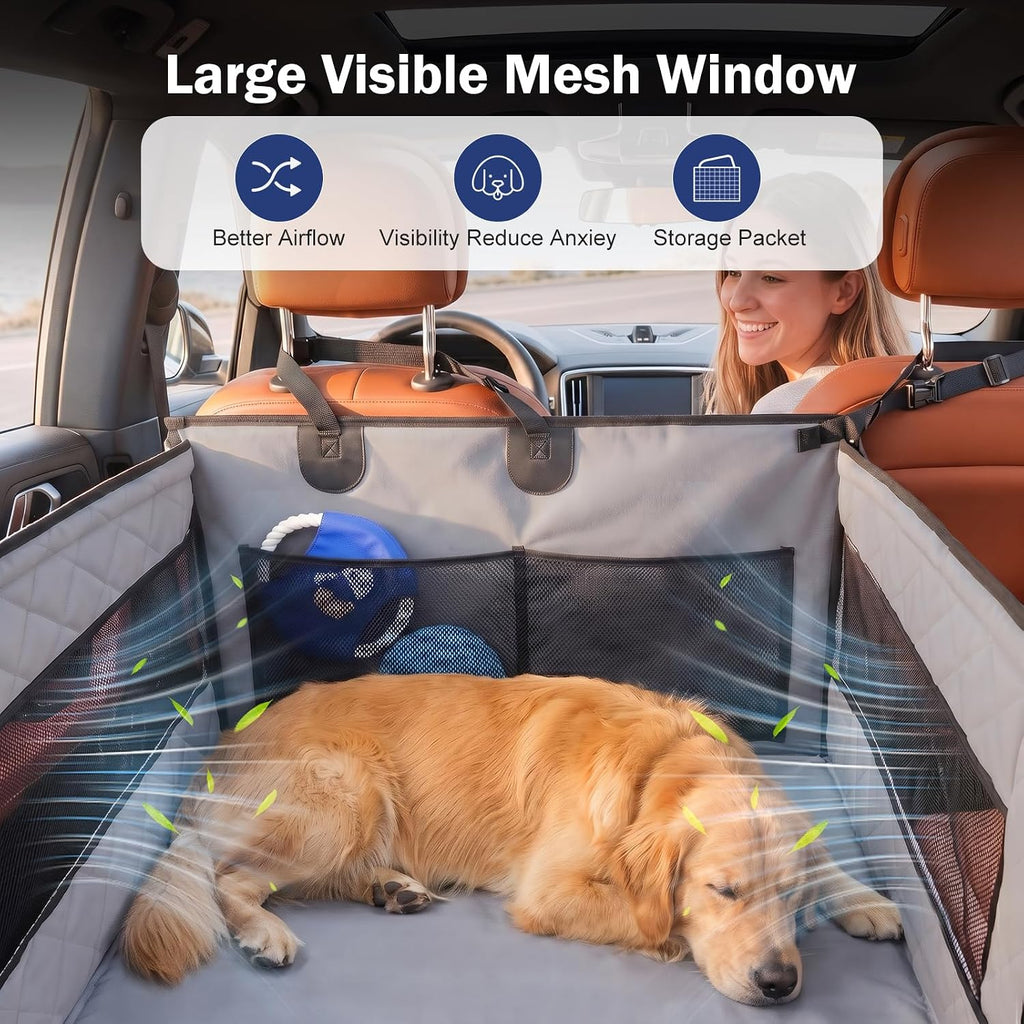 Dog Car Seat for Large Medium Dogs, Back Seat Extender for Pets, Waterproof Pet Carseat for Medium Sized Dog, Hammock