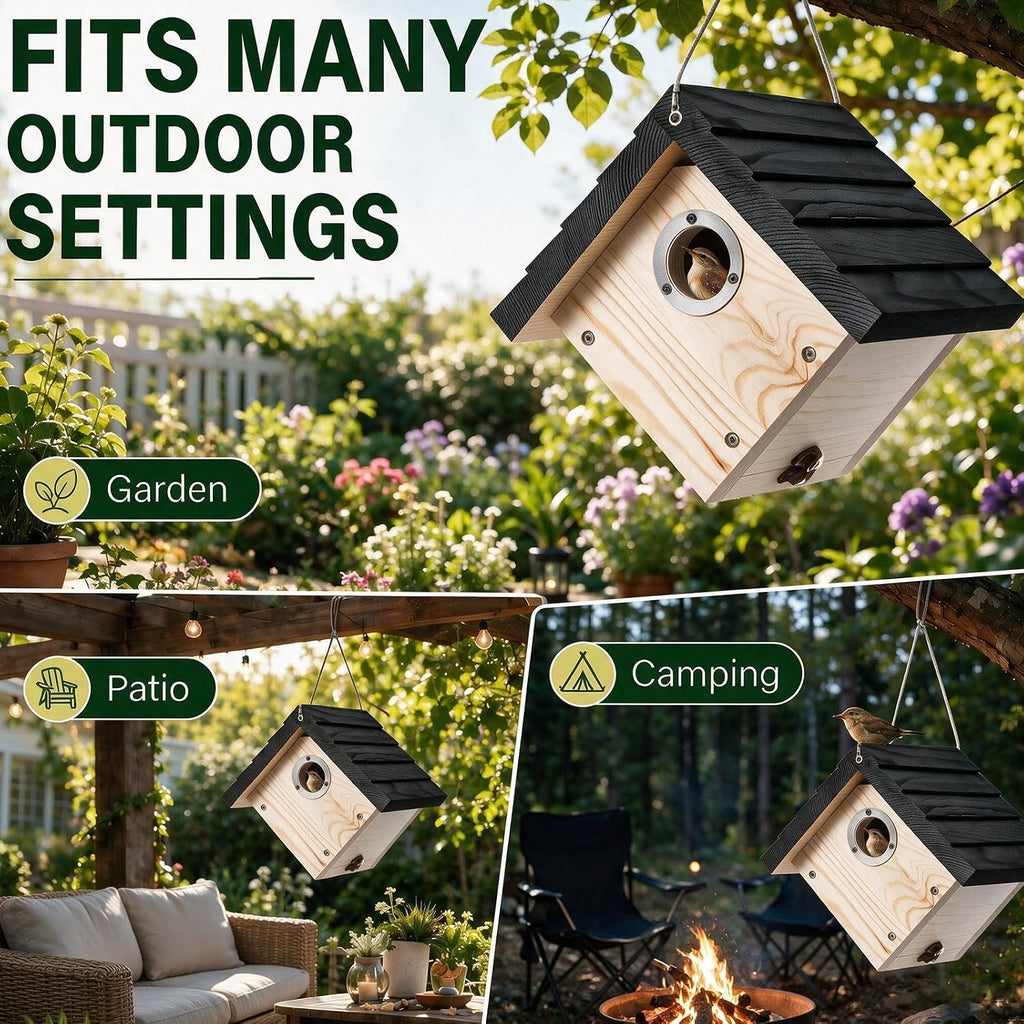 Hanging Wren Bird Houses for Outside,Wren House Bird Nesting Box with Ventilated Holes,1-1/8''Entrance Hole Durable