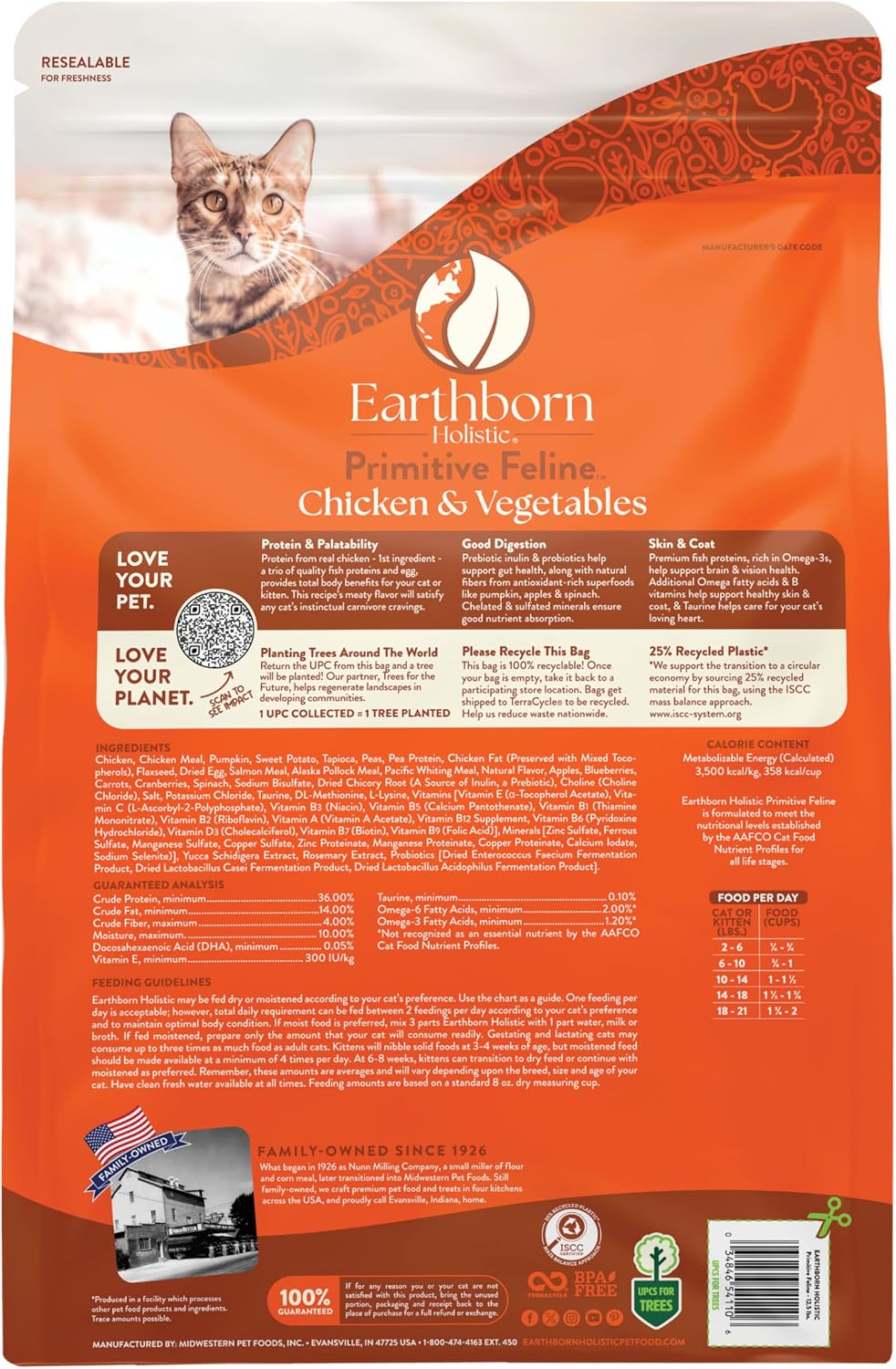 Primitive Feline Grain Free Chicken Dry Cat Food 12.5 lb