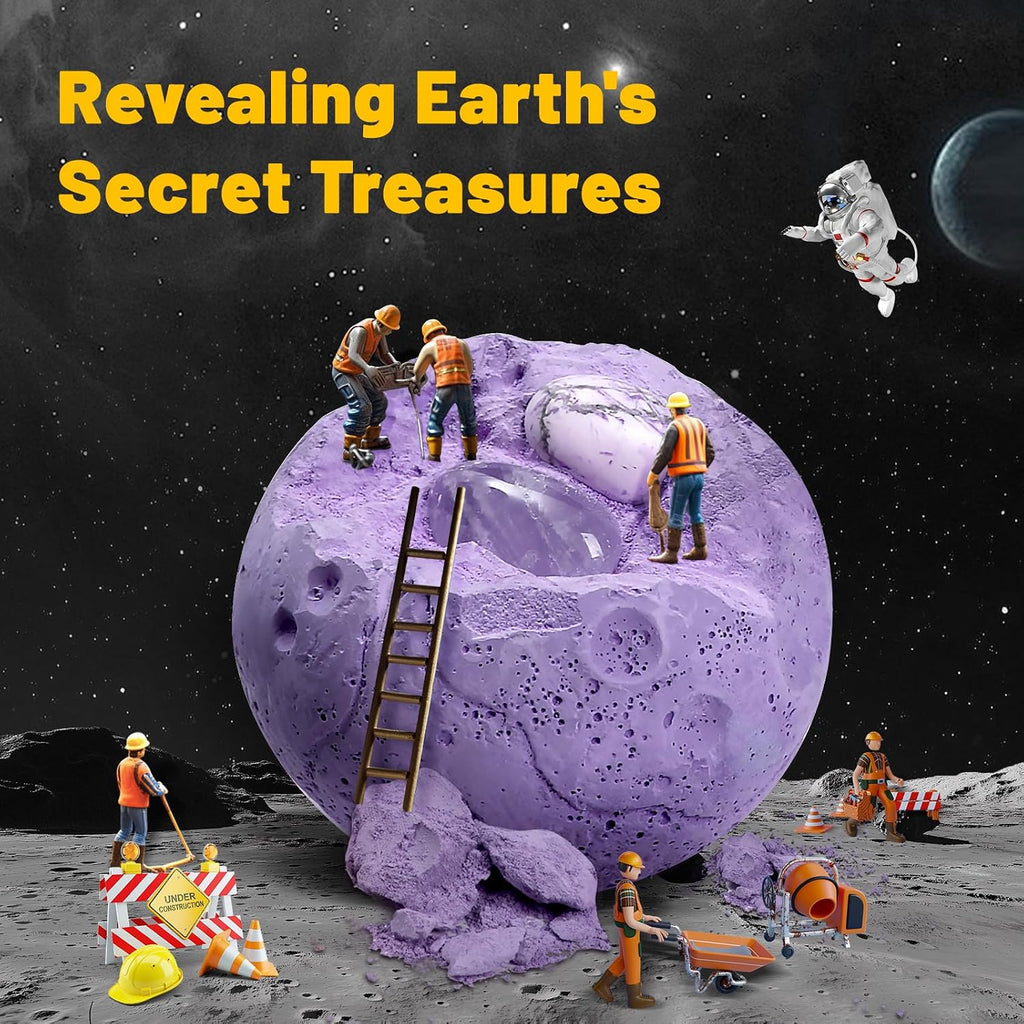 Gemstones Dig Kit, Science Kit for Kids, Dig up 15 Real Gems & Explore Solar System, STEM Educational Mining Space