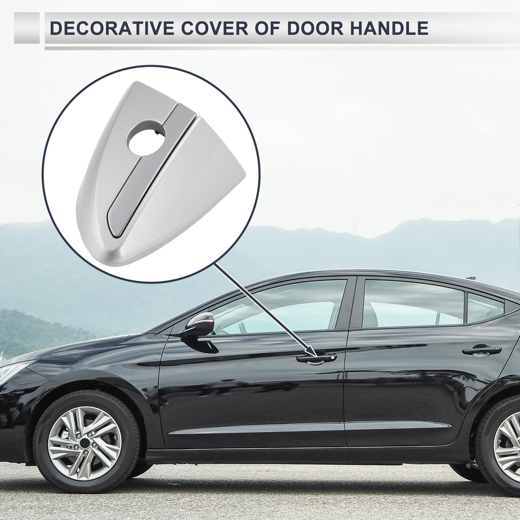RATCHROLL Front Left Door Handle Lock Cylinder Cover for Toyota Corolla 2014-2018 ABS Silver Tone 1 Pc