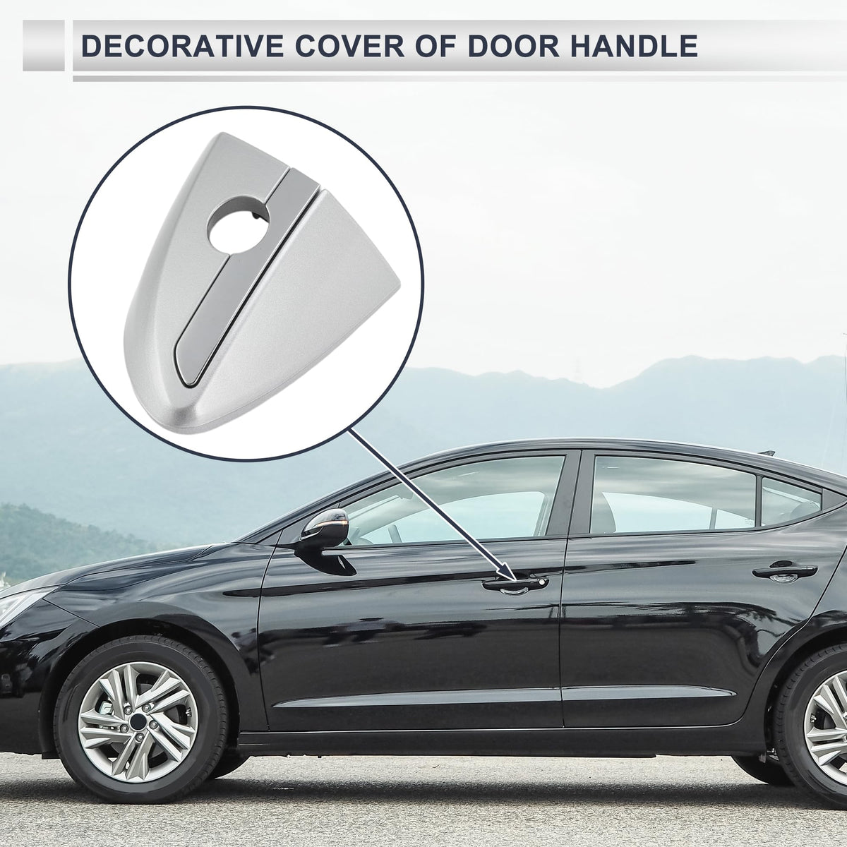 RATCHROLL Front Left Door Handle Lock Cylinder Cover for Toyota Corolla 2014-2018 ABS Silver Tone 1 Pc
