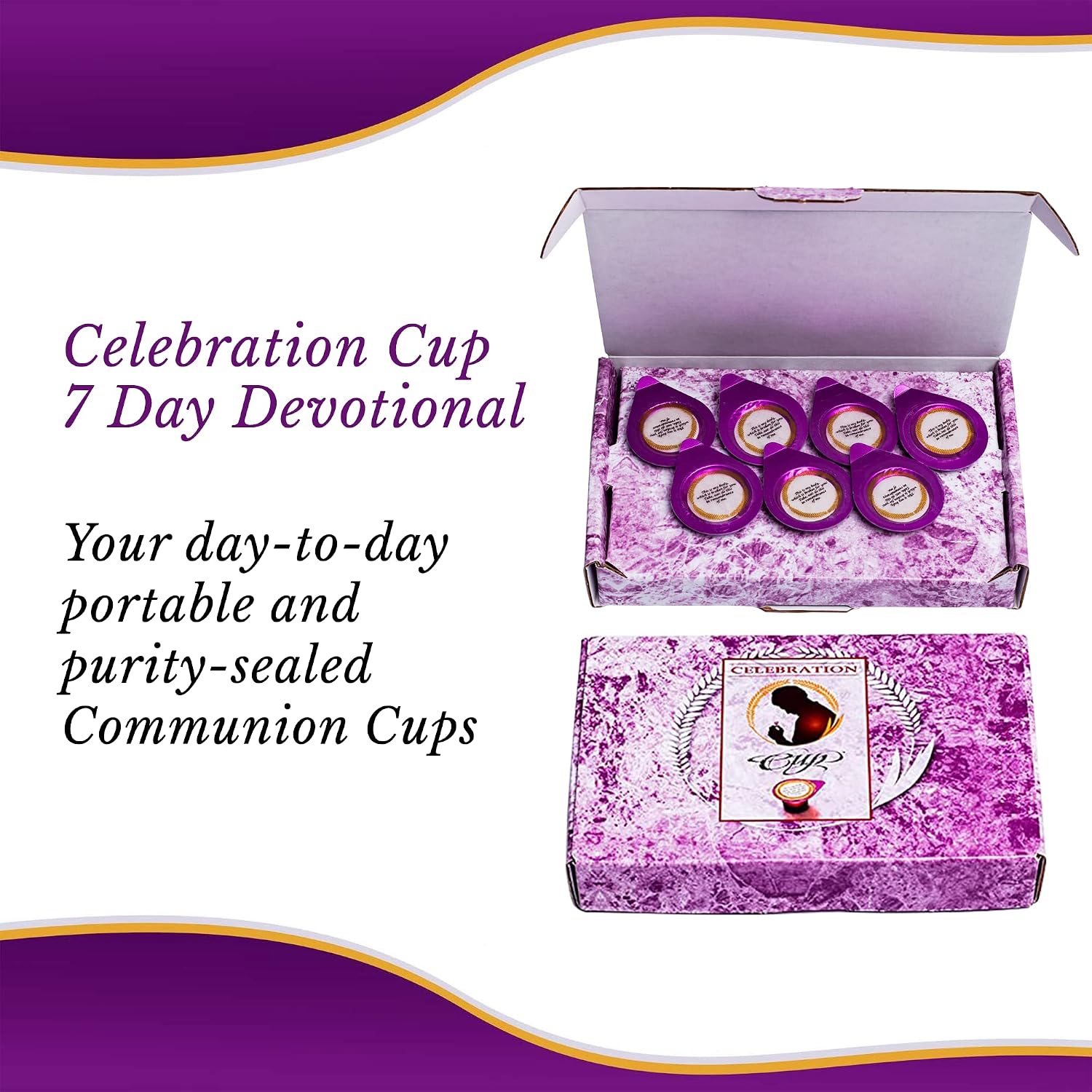 Grape Juice and Wafer Communion Cups Set, Pack of 7