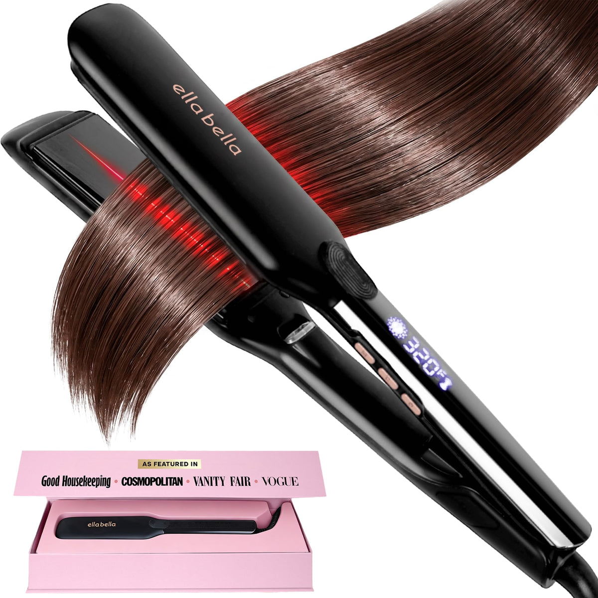 Titanium Flat Iron Hair Straightener Large with Infrared