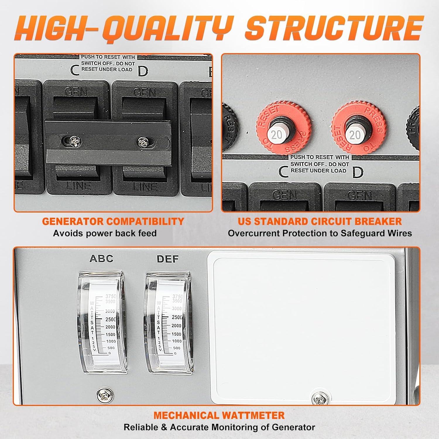 31406CWK Pro/Tran 30 Amp 6-Circuit Generator Transfer Switch Kit 7500 Watts Include Weatherproof Inlet Box, 10 Foot