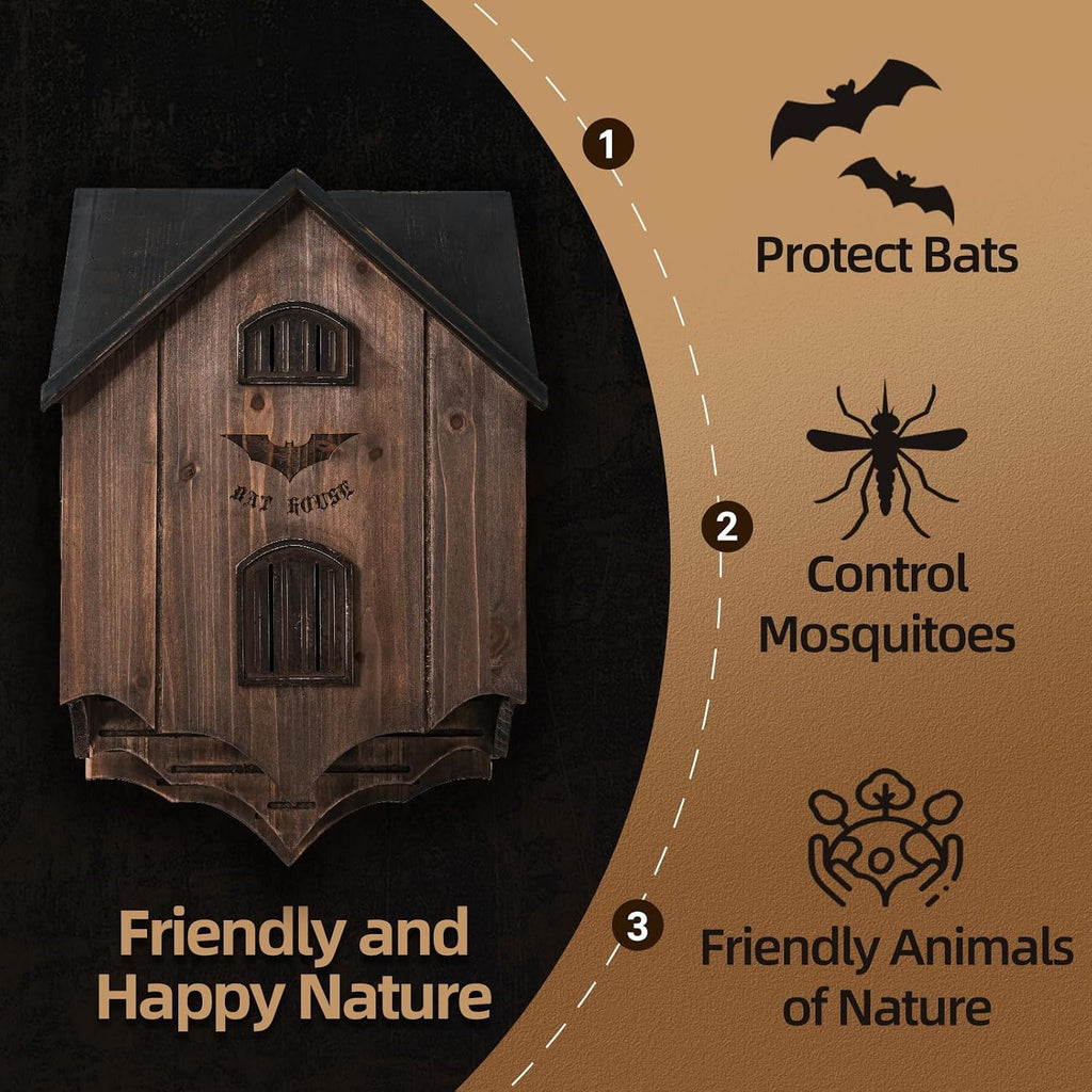 Bat House for Outdoors, Large Double Chamber, 100-Capacity