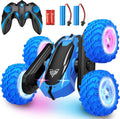 Remote Control Car, 2.4GHz Double Sided 360° Flips Rotating Electric Race RC Stunt Car, LED Wheel & Headlight High