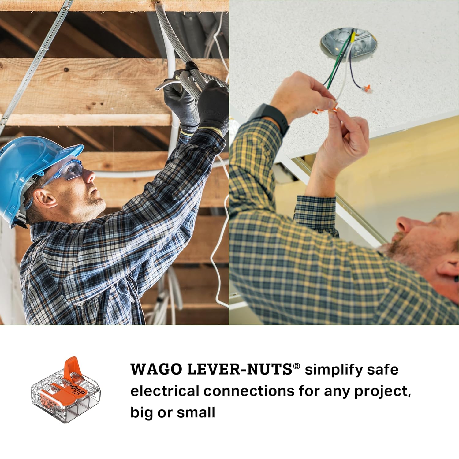 221-413 | WAGO Lever-Nuts Splicing Connector | for Solid and Stranded Conductors | 3-Conductor with Operating levers