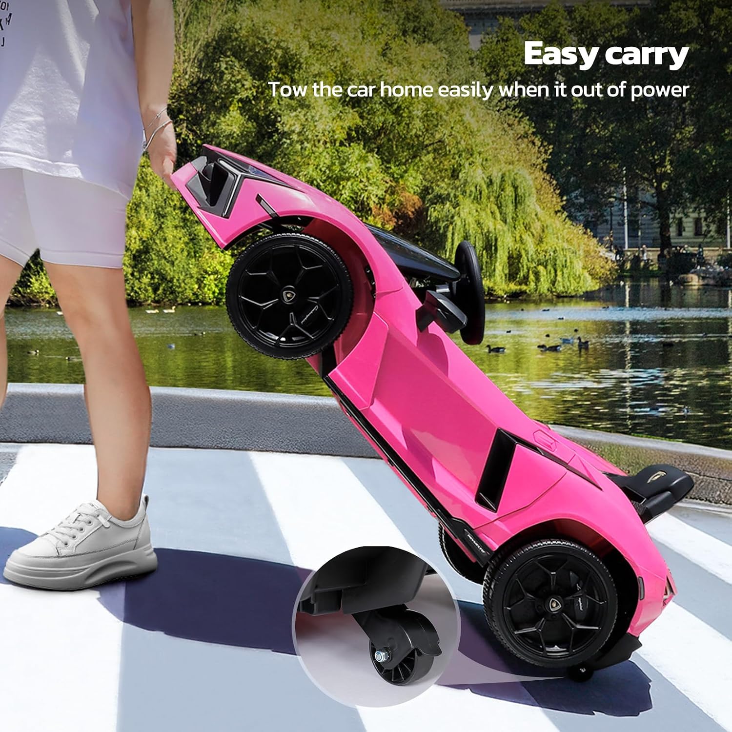 Licensed Lamborghini Car for Kids to Drive with Scissor Door,Toddler Ride on Toys with Remote Control,12V Battery Car