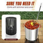 30QT Turkey Fryer & 10QT Fish Fryer Kit, 55,000 BTU Propane Cooker