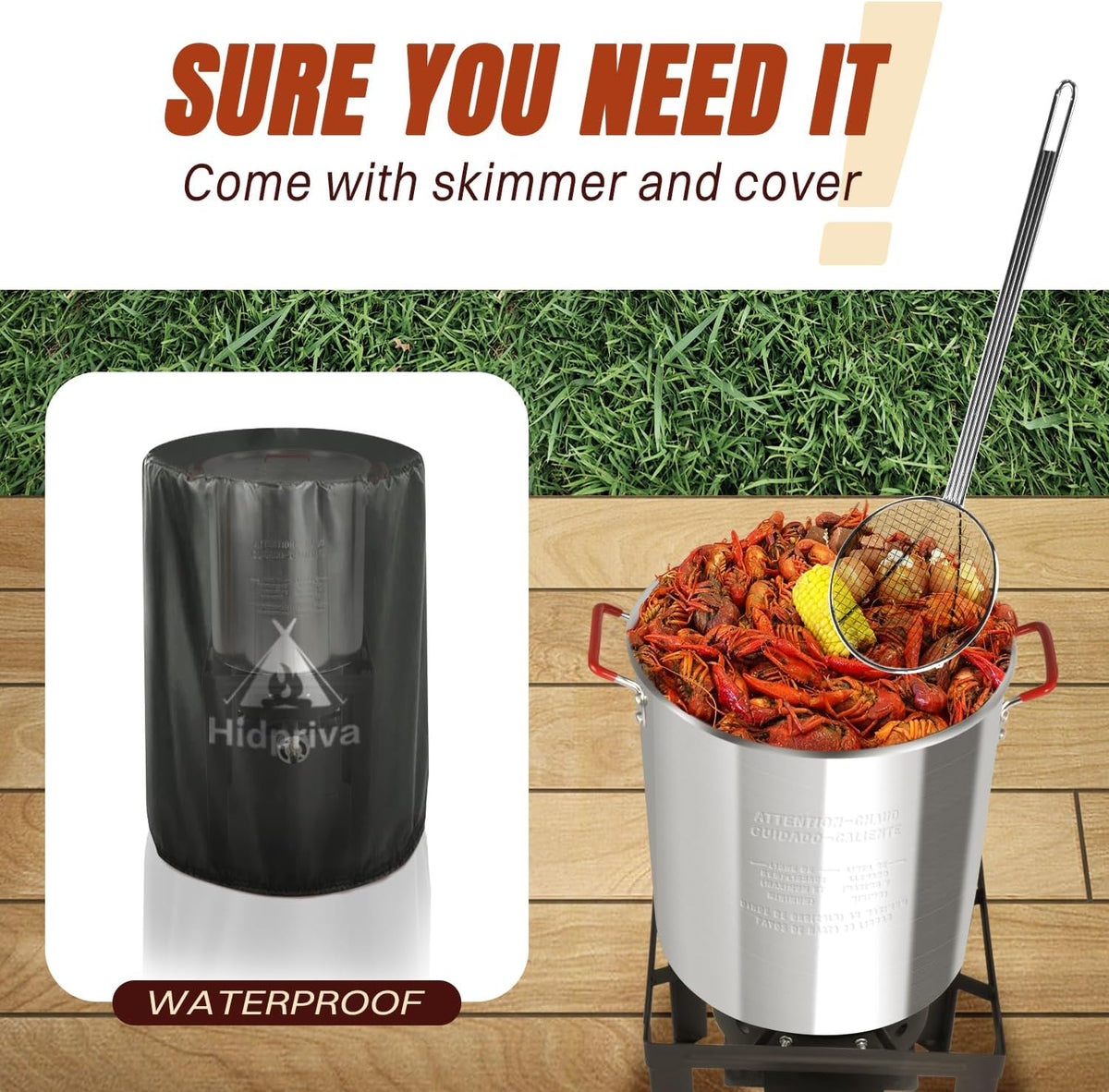 30QT Turkey Fryer & 10QT Fish Fryer Kit, 55,000 BTU Propane Cooker