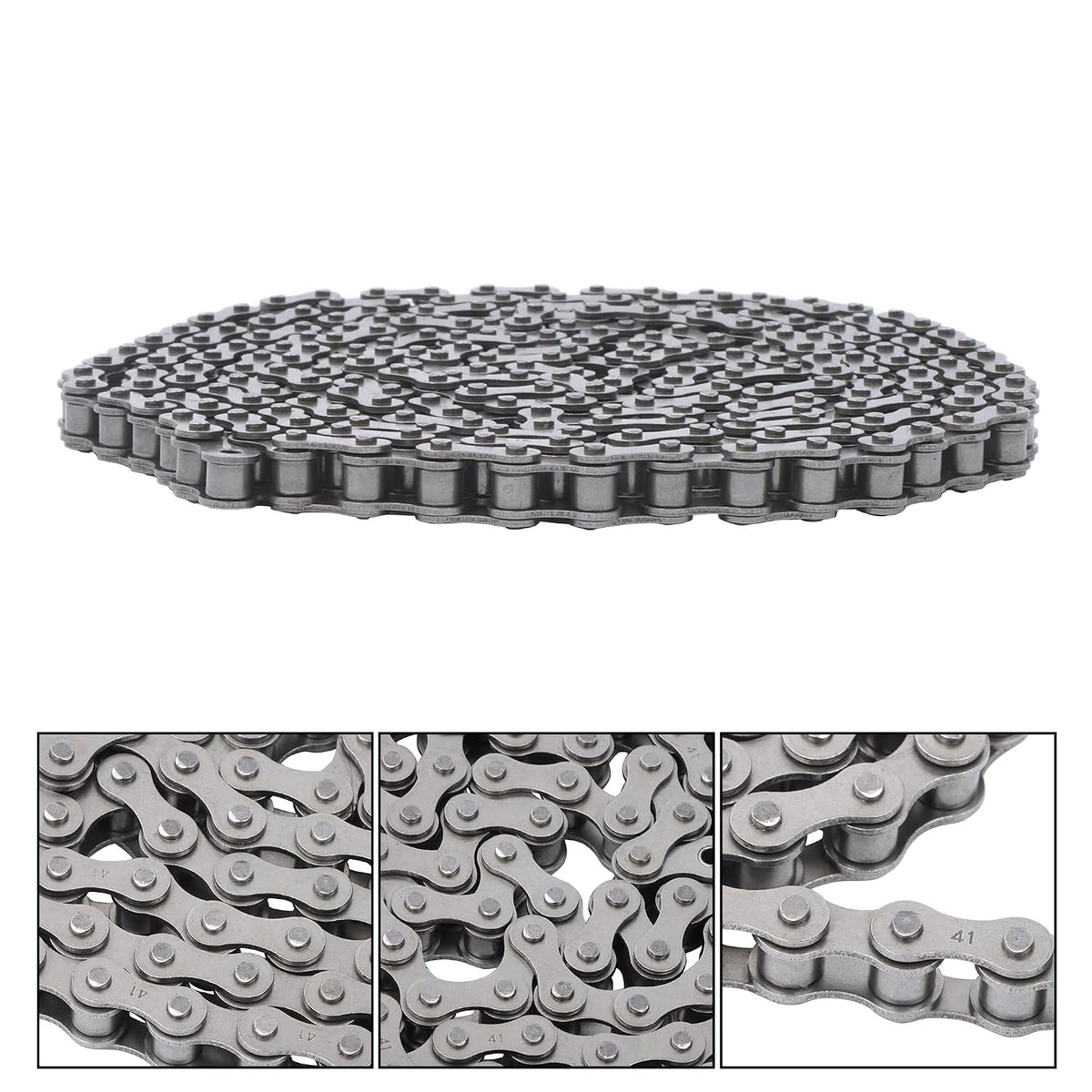 41 Roller Chain with 2 Connectors, 10 Feet