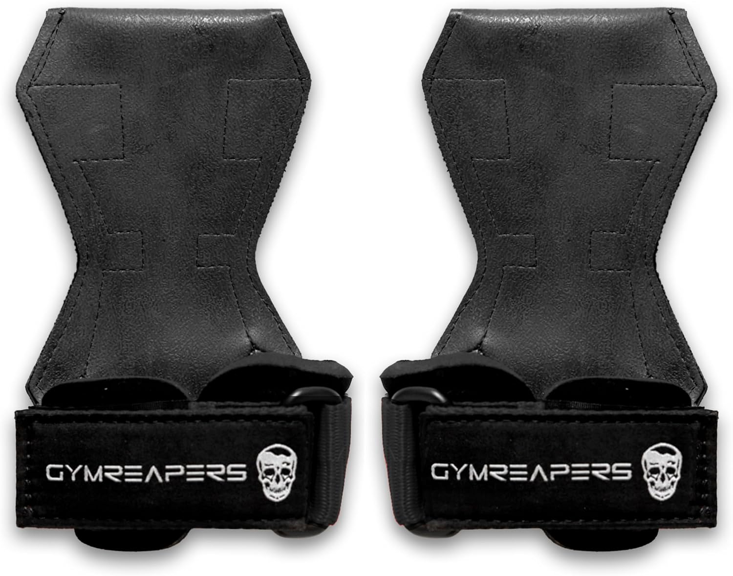Weight Lifting Grips (Pair) for Heavy Powerlifting, Deadlifts, Rows, Pull Ups, with Neoprene Padded Wrist Wraps