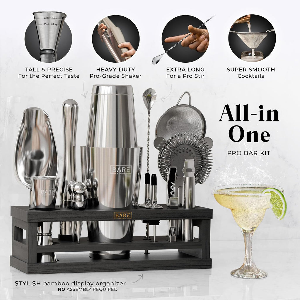 Mixology Bartender Kit Bar Set | 16-Piece Cocktail Shaker Set | Martini Barware Mixing Tools for Home Bartending |