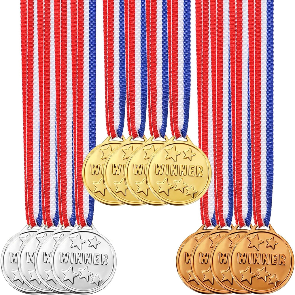 30pcs Plastic Medals - Winner Gold Silver Bronze Award Medals for Kids Competitions and Celebrations