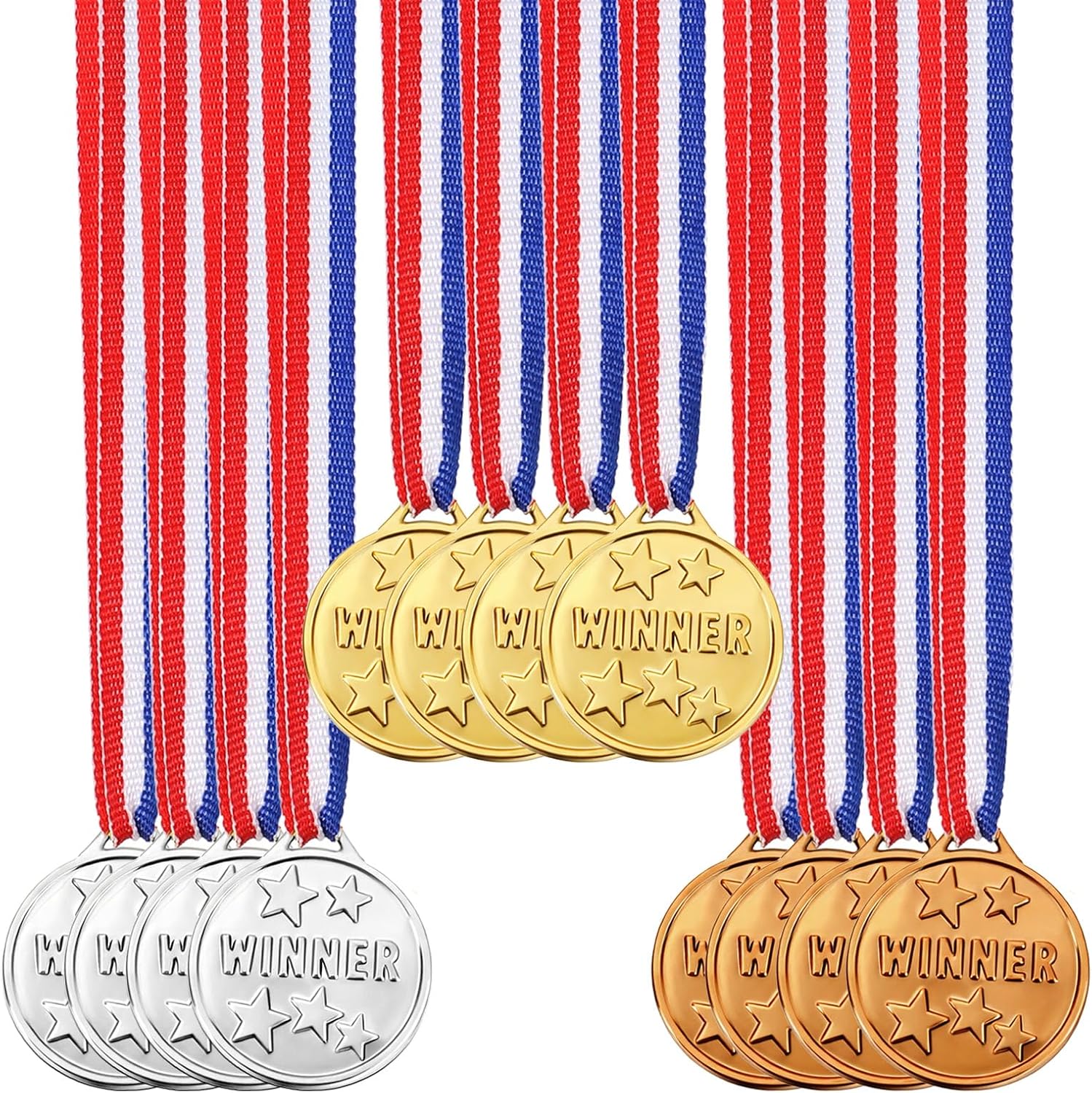 30pcs Plastic Medals - Winner Gold Silver Bronze Award Medals for Kids Competitions and Celebrations