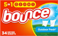 Fabric Softener Dryer Sheets, Outdoor Fresh Scent, 34 Count