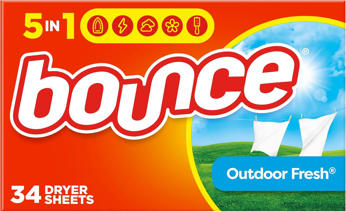 Fabric Softener Dryer Sheets, Outdoor Fresh Scent, 34 Count