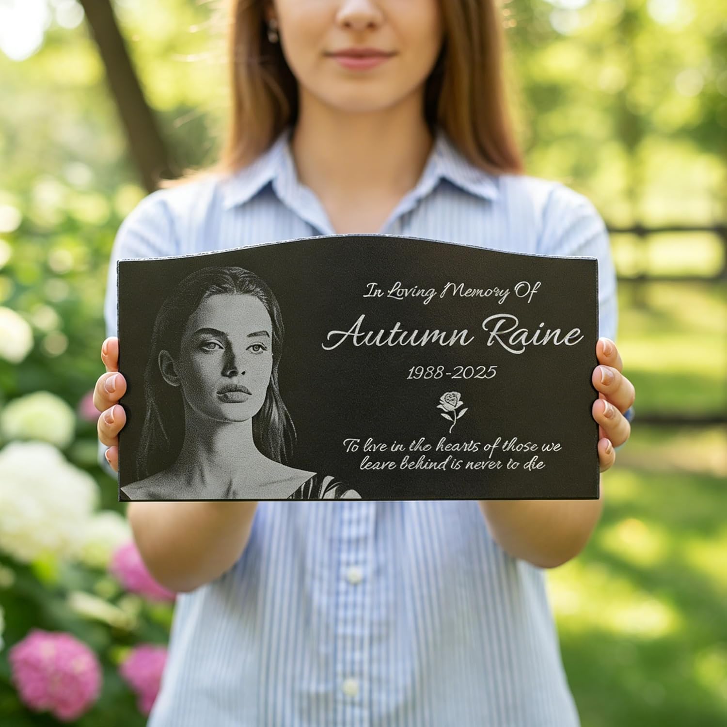 Personalized Human Memorial Stone, Headstone Grave Marker for Cemetery