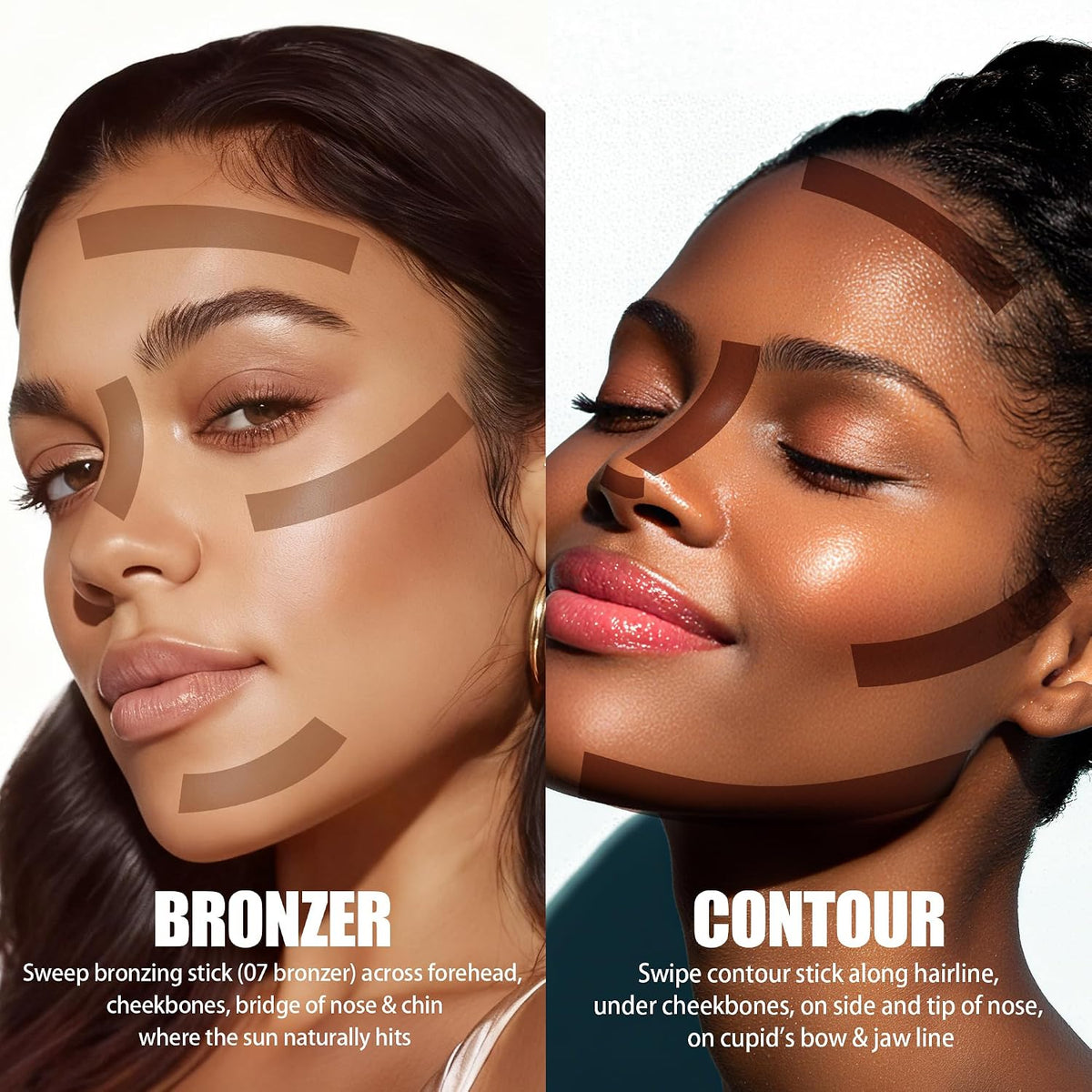 Cream Contour Stick, Cool Toned Contour & Sculpt Stick for Natural Sculpted Face Makeup, Creamy Texture & Non Cakey