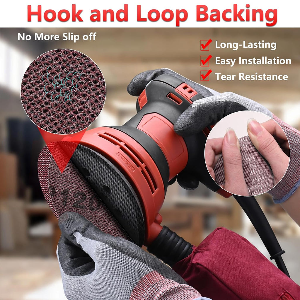 50 Pcs 5 Inch Mesh Sanding Disc for Random Orbital Sander 400 Grit