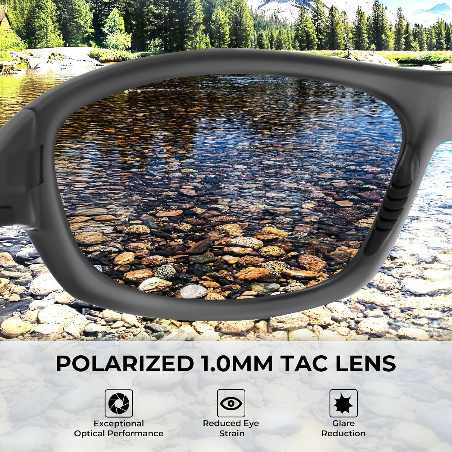 Hiwassee Polarized Sport Sunglasses for Men and Women, Wrap Sunglasses for Fishing Cycling and Running,UV Protection