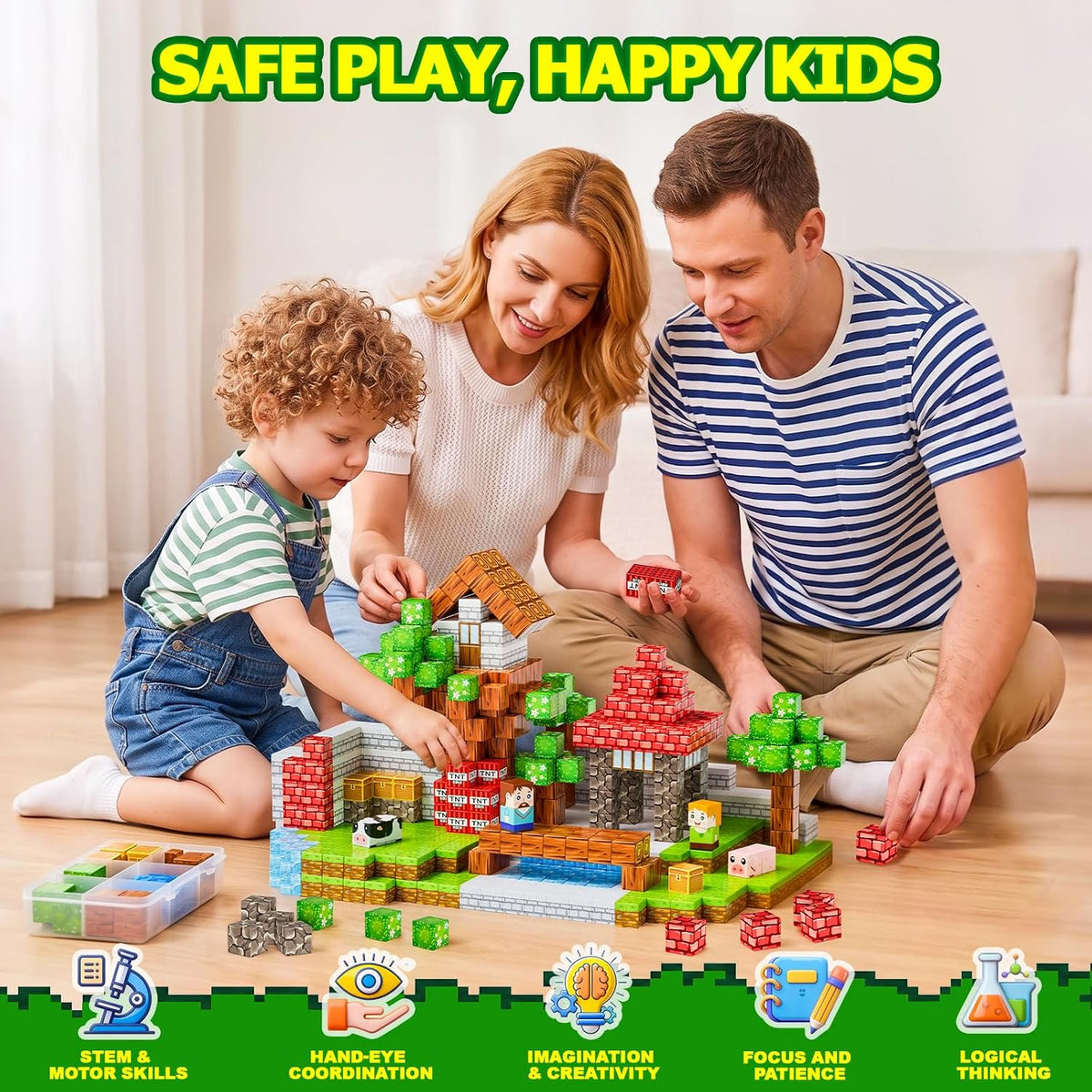 Magnetic Building Blocks for Kids, 100PCS Magnetic Cubes and Blocks Set