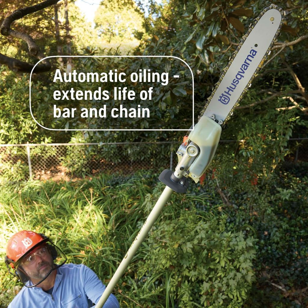 122LKP Gas Pole Saw, Multi-Purpose Tool with Pole Saw Attachment, Equipped with X-CUT Chain, 12-foot Reach Cuts Limbs