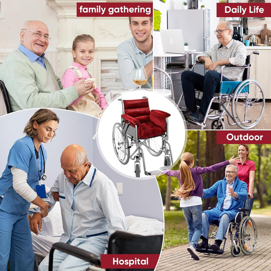 Wheelchair Cushion Wheelchair Seat Cushion with Strap Recliner Suitable for 18 Inches Armrest and Support for