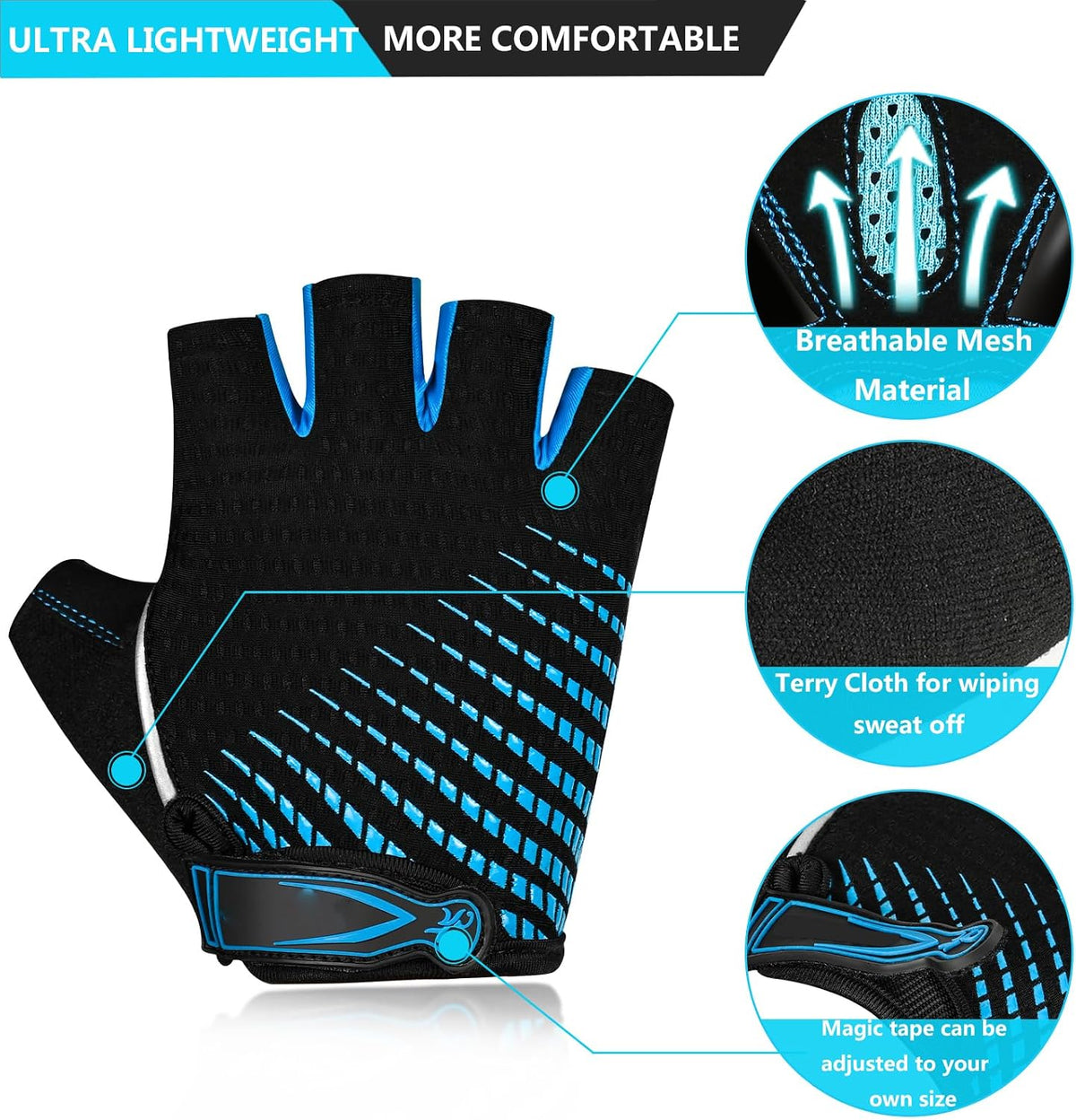 Bicycle Cycling Gloves Men Women,Gel Pads Half Finger Mountain Bike Gloves