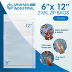 6" X 12" Long Zip Bags (100 Count) - 2 Mil Clear Reclosable