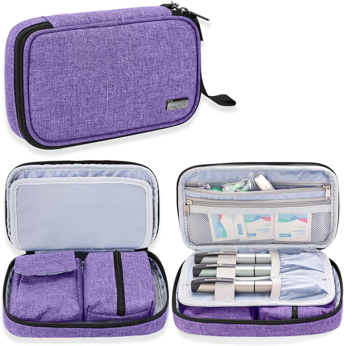 Diabetic Supplies Travel Case, Purple